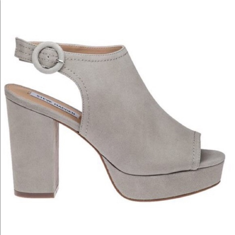 Steve Madden Slyye Open Toe Platform Block Heel 8 - Picture 2 of 12